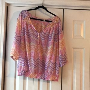 Striped sherbet colored blouse